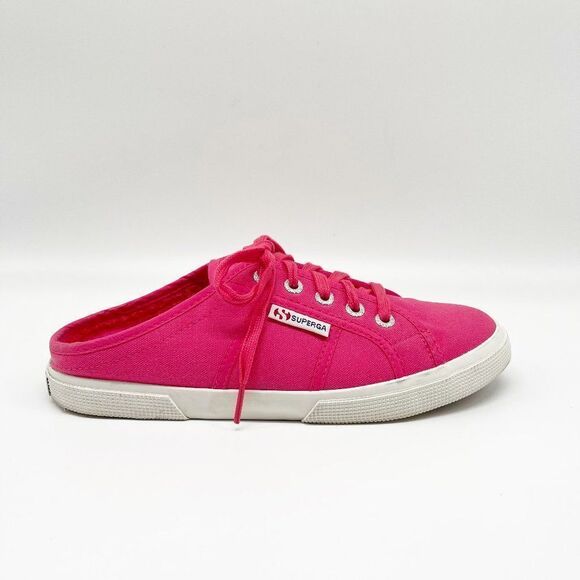 SUPERGA Hot Pink Slip On Mule Sneakers  - Picture 1 of 8
